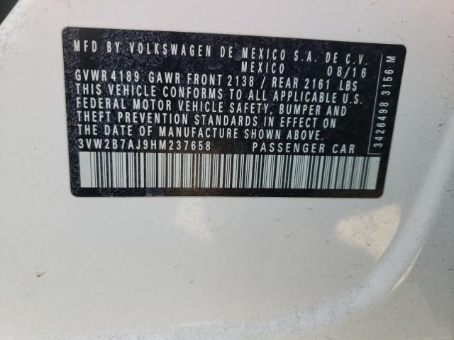 2017 VOLKSWAGEN JETTA S - 3VW2B7AJ9HM237658