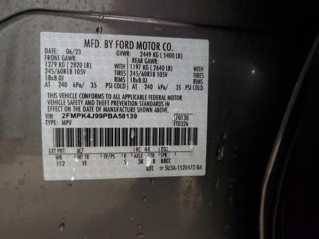 VIN 2FMPK4J99PBA58139 2023 Ford Edge, Sel no.14