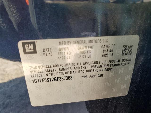 2016 CHEVROLET MALIBU LT - 1G1ZE5ST2GF337363
