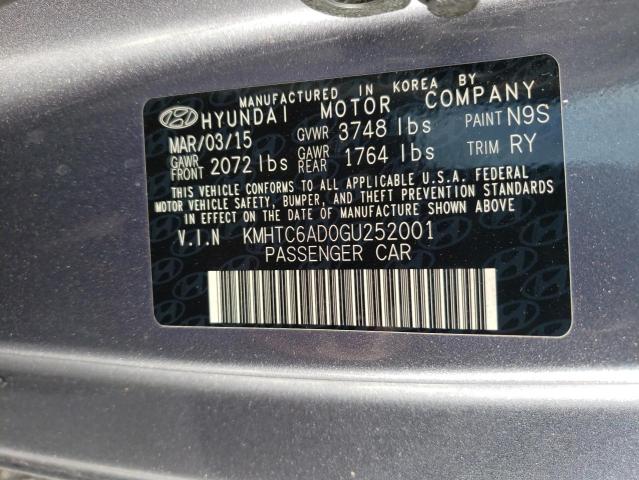 2016 HYUNDAI VELOSTER - KMHTC6AD0GU252001