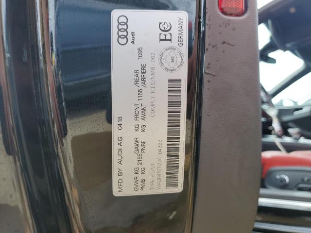 2018 AUDI S5 PRESTIG WAUR4AF52JA104325