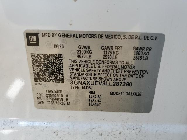 VIN 3GNAXUEV3LL287280 2020 Chevrolet Equinox, LT no.14