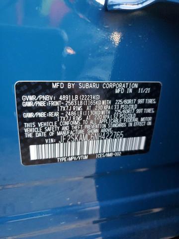 2022 SUBARU FORESTER W - JF2SKAMC6NH422765