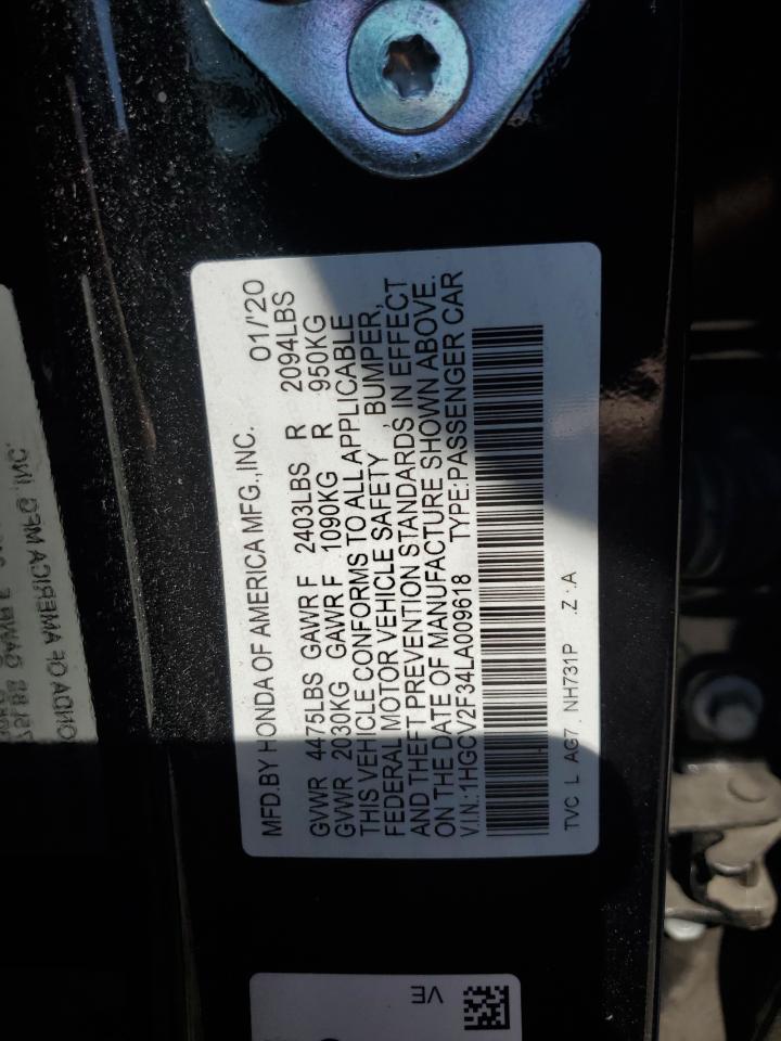 Lot #2962533794 2020 HONDA ACCORD SPO