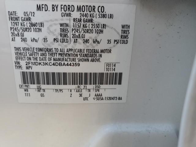 VIN 2FMDK3KC4DBA44359 2013 Ford Edge, Limited no.12