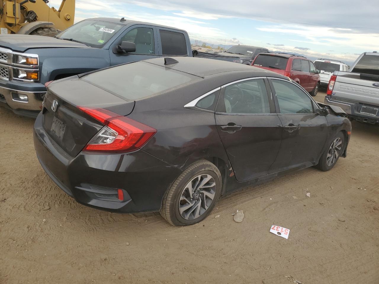 HONDA CIVIC EX 2017 black  gas 19XFC2F74HE051957 photo #4