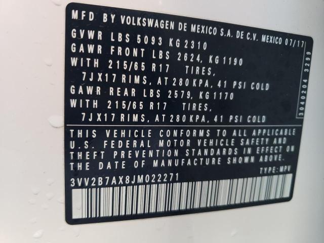 2018 VOLKSWAGEN TIGUAN SE - 3VV2B7AX8JM022271