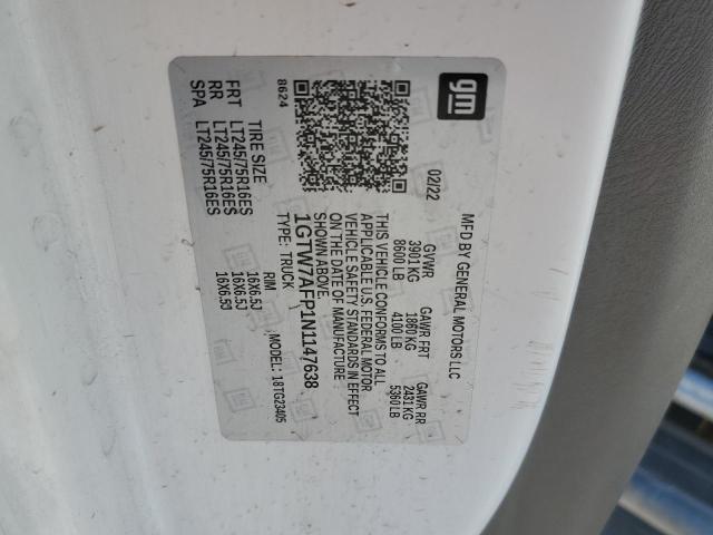 2022 GMC SAVANA G25 1GTW7AFP1N1147638