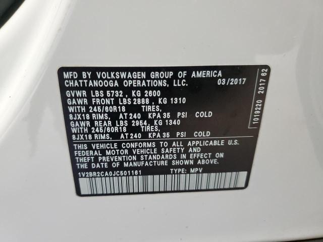 2018 VOLKSWAGEN ATLAS 1V2BR2CA0JC501161