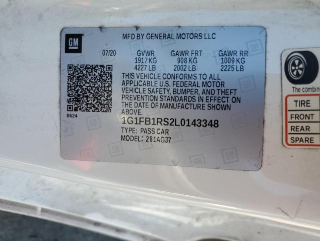 2020 CHEVROLET CAMARO LS - 1G1FB1RS2L0143348