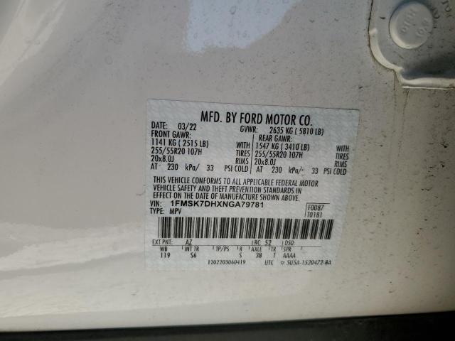 2022 FORD EXPLORER X - 1FMSK7DHXNGA79781