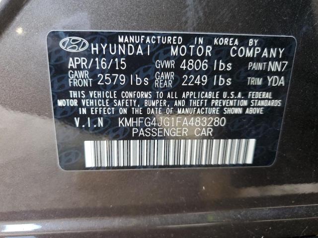 2015 HYUNDAI AZERA KMHFG4JG1FA483280