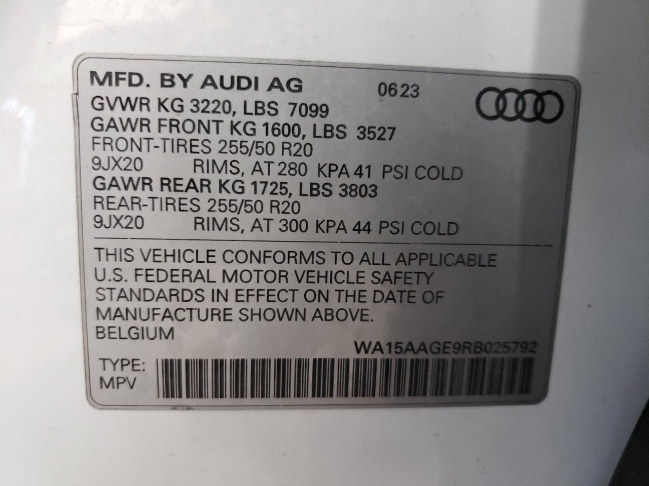 Lot #2928606778 2024 AUDI Q8 E-TRON