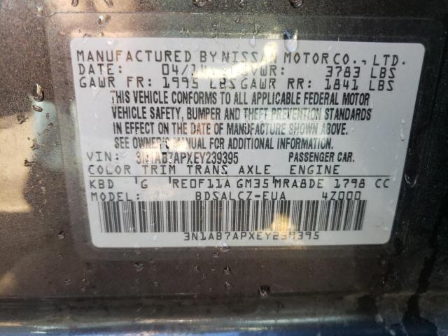 VIN 3N1AB7APXEY239395 2014 Nissan Sentra, S no.12