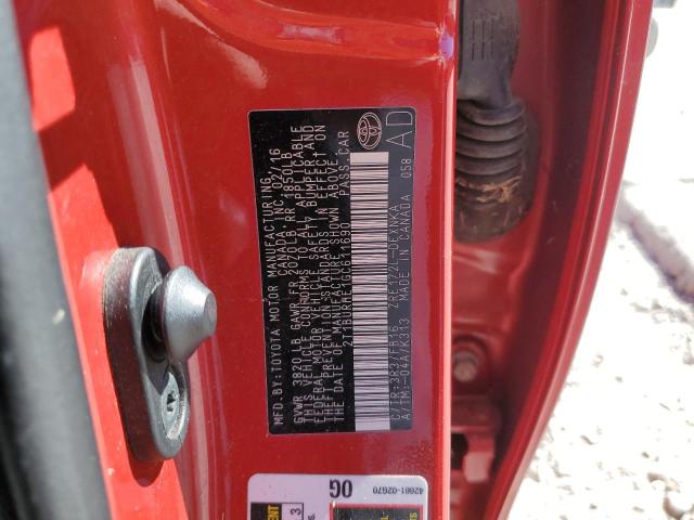 2016 TOYOTA COROLLA L - 2T1BURHE1GC611690