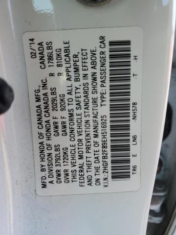 VIN 2HGFB2F89EH516925 2014 Honda Civic, EX no.12