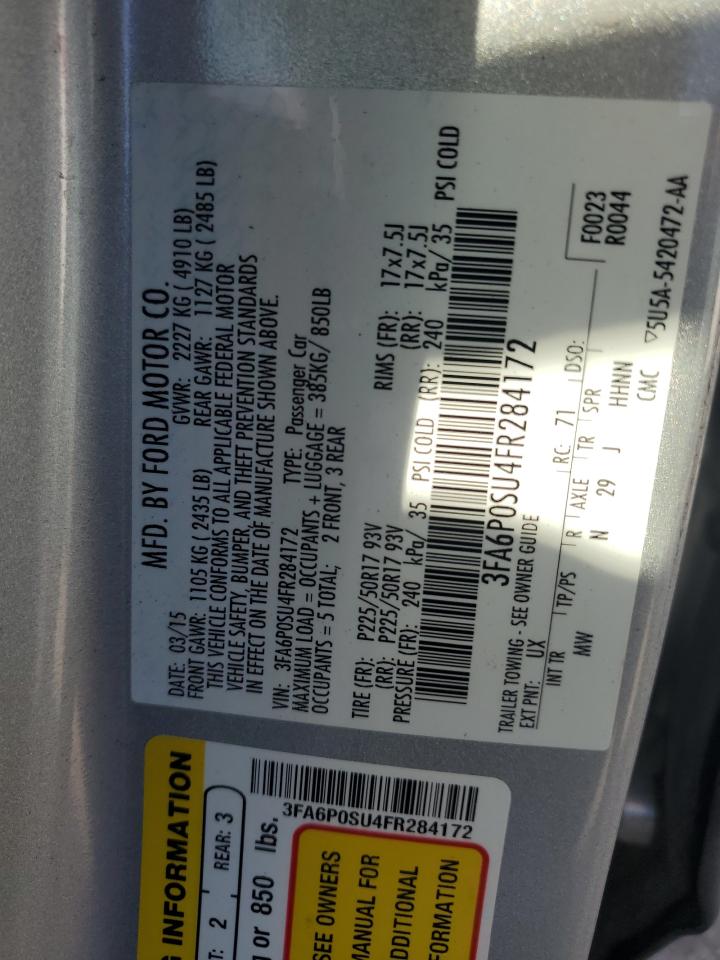 Lot #3027046777 2015 FORD FUSION TIT