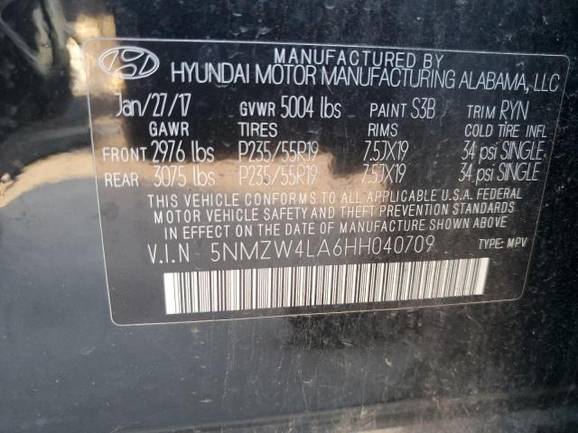 VIN 5NMZW4LA6HH040709 2017 Hyundai Santa Fe no.13