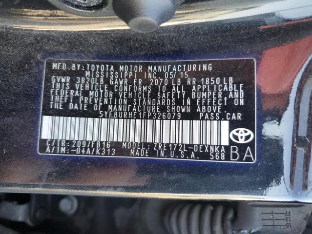 2015 TOYOTA COROLLA L - 5YFBURHE1FP326079