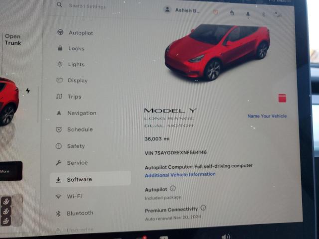 2022 TESLA MODEL Y - 7SAYGDEEXNF564146