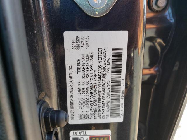 2019 HONDA CR-V EXL - 5J6RW2H89KL027513