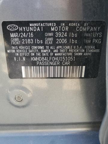 2017 HYUNDAI ELANTRA SE - KMHD84LF0HU151051