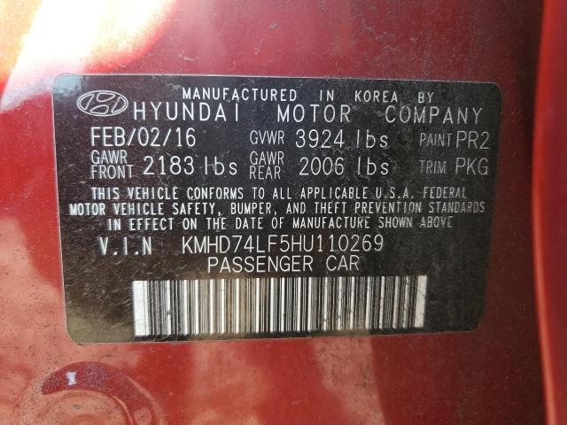 2017 HYUNDAI ELANTRA SE - KMHD74LF5HU110269