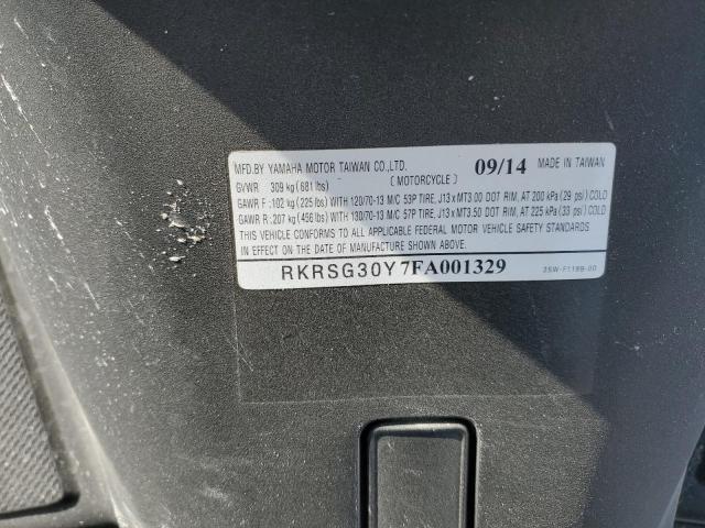 2015 YAMAHA XC155 RKRSG30Y7FA001329