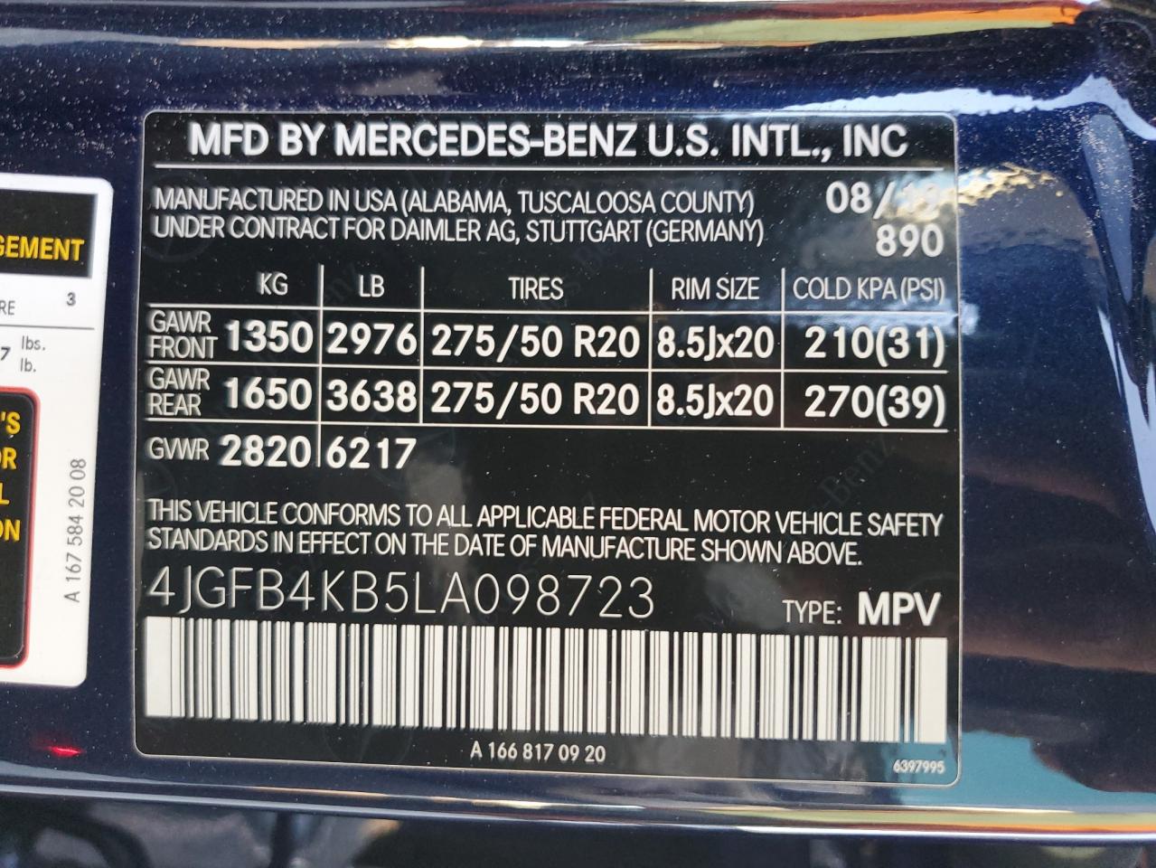 Lot #2962715086 2020 MERCEDES-BENZ GLE 350 4M