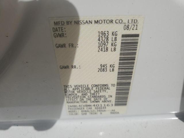2021 NISSAN ALTIMA SR - 1N4BL4CV8MN401163