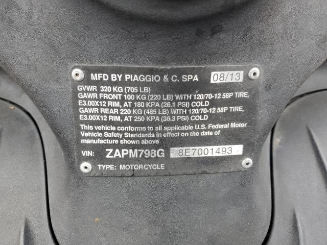 2014 PIAGGIO MOTORCYCLE ZAPM798G8E7001493