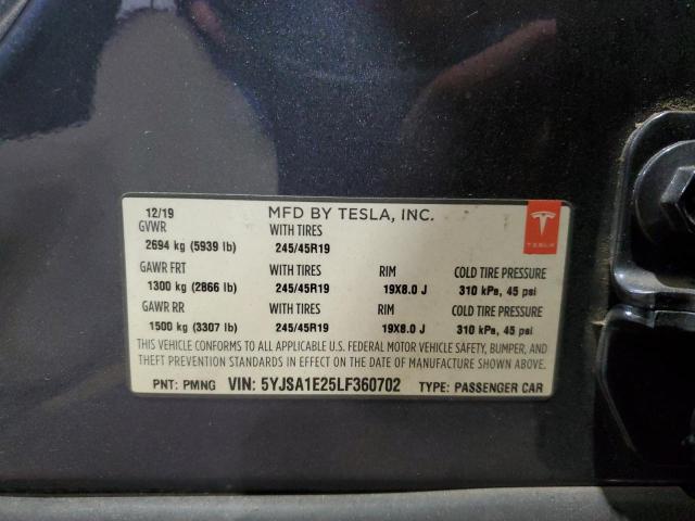 2020 TESLA MODEL S - 5YJSA1E25LF360702