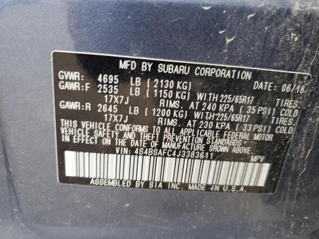 VIN 4S4BSAFC4J3383611 2018 Subaru Outback, 2.5I Pre... no.14