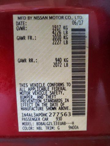 2017 NISSAN ALTIMA 2.5 - 1N4AL3AP0HC277563
