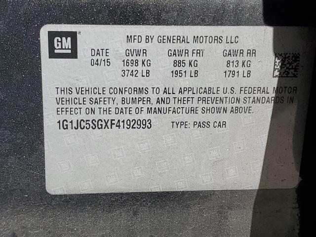 2015 CHEVROLET SONIC LT - 1G1JC5SGXF4192993