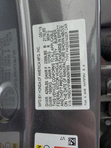 2019 HONDA ACCORD EX - 1HGCV1F49KA097955