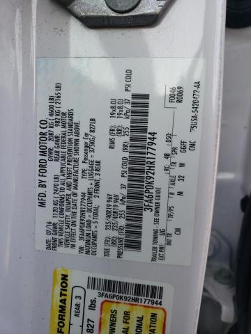 2017 FORD FUSION TIT - 3FA6P0K92HR177944