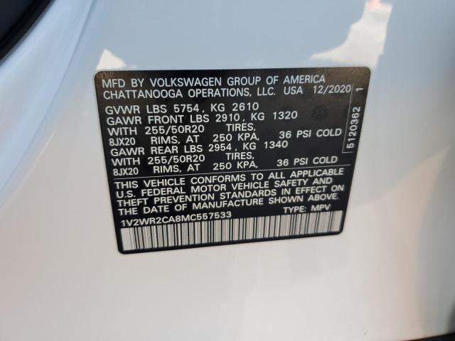 2021 VOLKSWAGEN ATLAS SE - 1V2WR2CA8MC557533