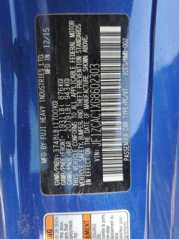 2016 SUBARU BRZ 2.0 LI - JF1ZCAC1XG8602303