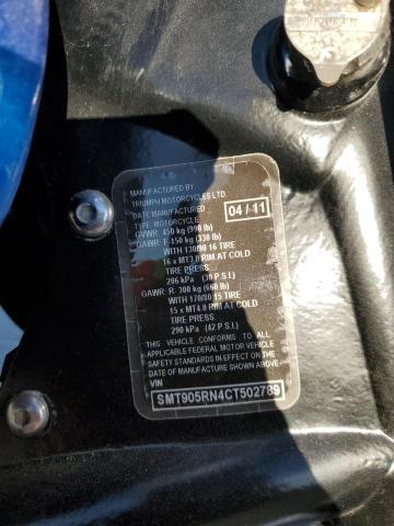 2012 TRIUMPH MOTORCYCLE AMERICA - SMT905RN4CT502789