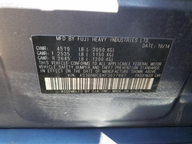 VIN 4S3BNBC6XF3027882 2015 Subaru Legacy, 2.5I Premium no.12