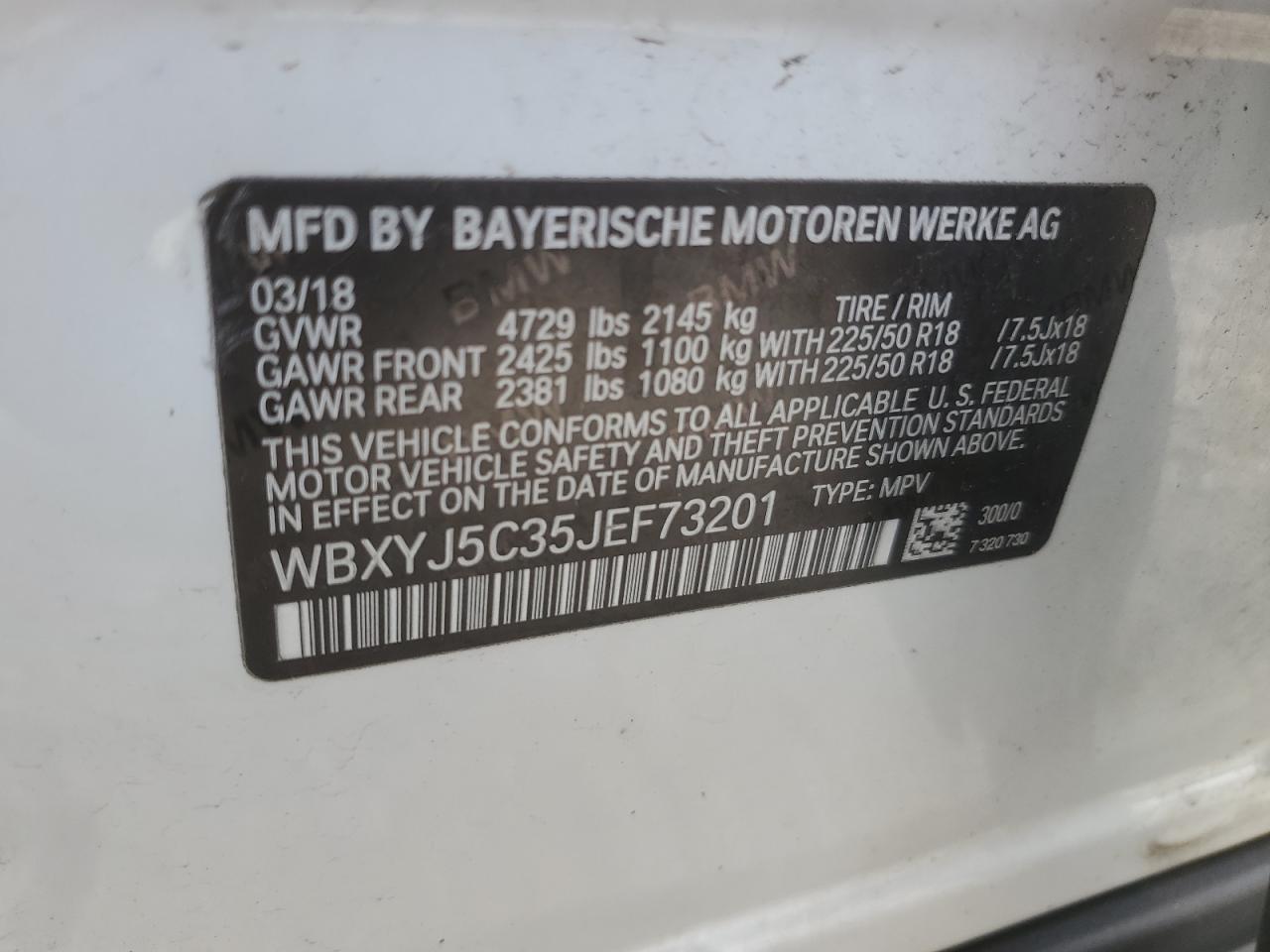 Lot #2979341593 2018 BMW X2 XDRIVE2