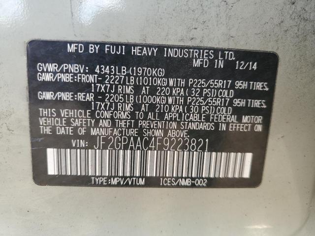 2015 SUBARU XV CROSSTR JF2GPAAC4F9223821