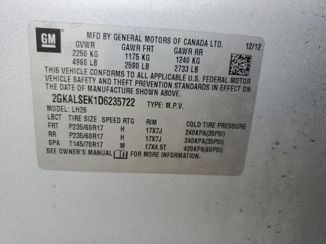 VIN 2GKALSEK1D6235722 2013 GMC Terrain, Sle no.13