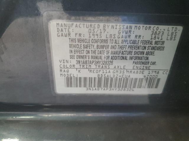 2017 NISSAN SENTRA S - 3N1AB7AP3HY328326