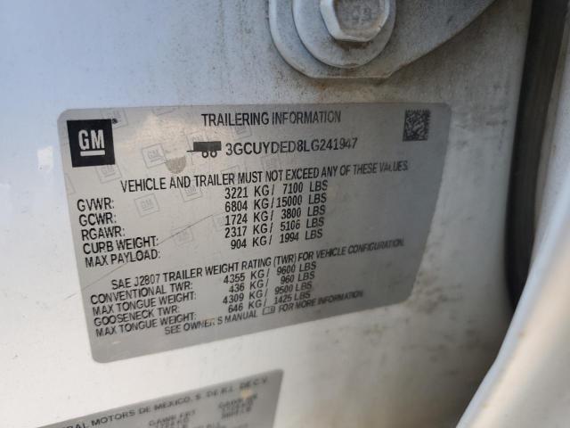 2020 CHEVROLET SILVERADO - 3GCUYDED8LG241947