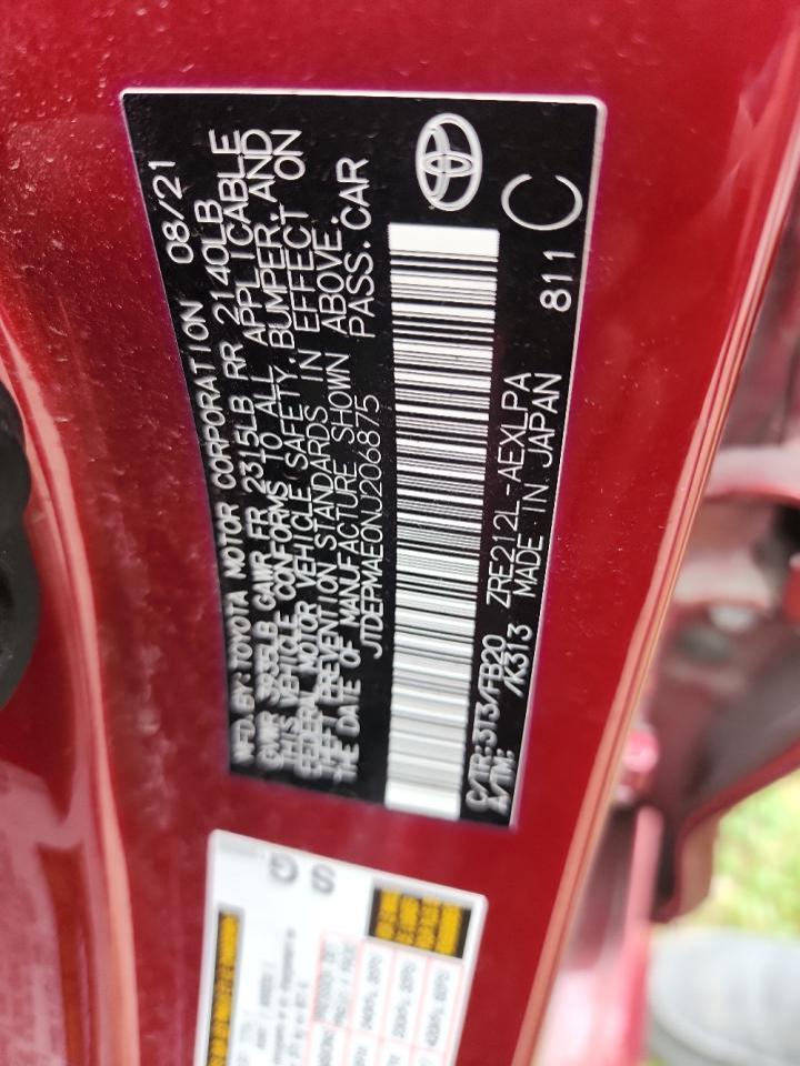 jtdepmae0nj206875 - 2022 toyota corolla - #78593994