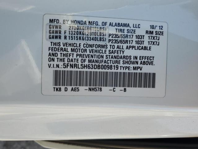 VIN 5FNRL5H63DB009819 2013 Honda Odyssey, Exl no.13