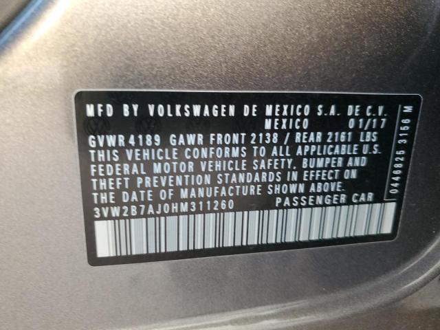 2017 VOLKSWAGEN JETTA S - 3VW2B7AJ0HM311260