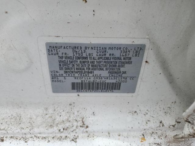 VIN 3N1CN7AP2EL818491 2014 Nissan Versa, S no.12